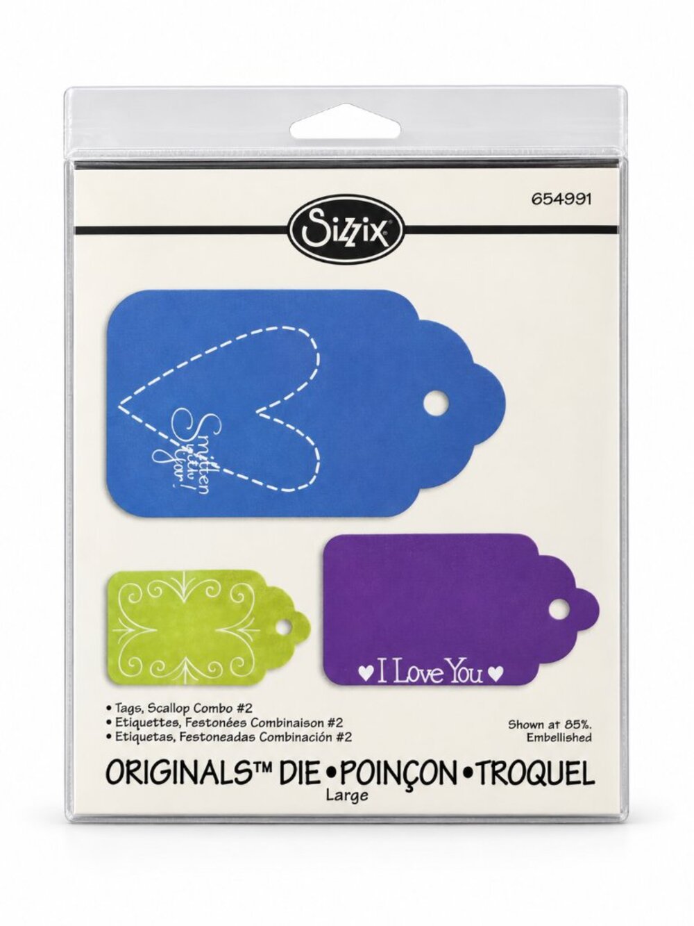Sizzix Originals Tags Scallop Combo #2 Large Die 654991 Scrapbook Craft